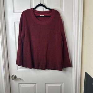 Style & Co. Red Flare-Sleeve Sweater - Size XXL